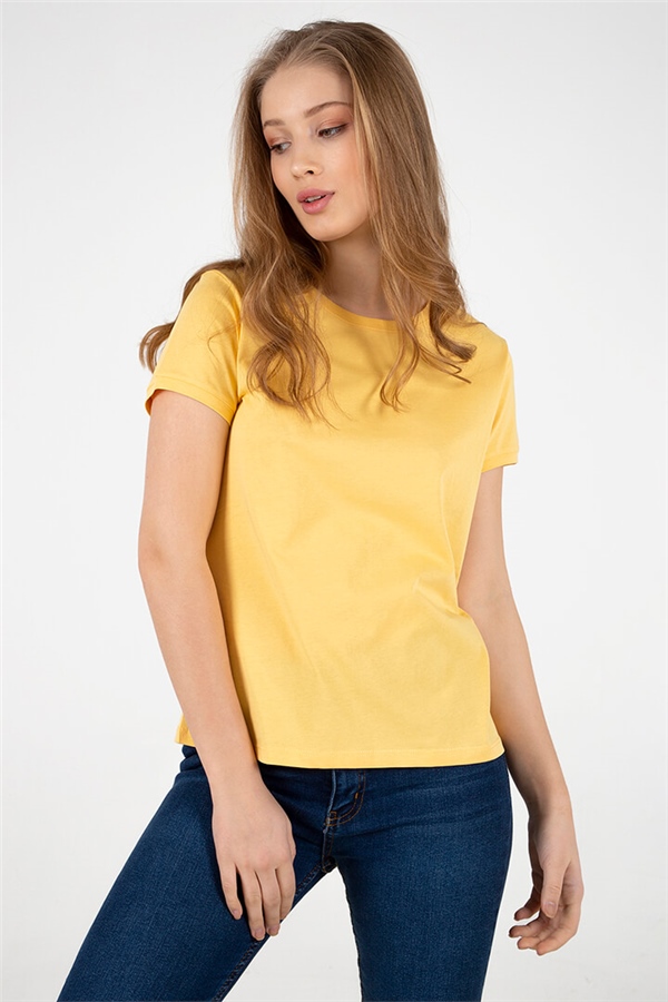 Bisiklet Yaka T-shirt Sarı / Yellow