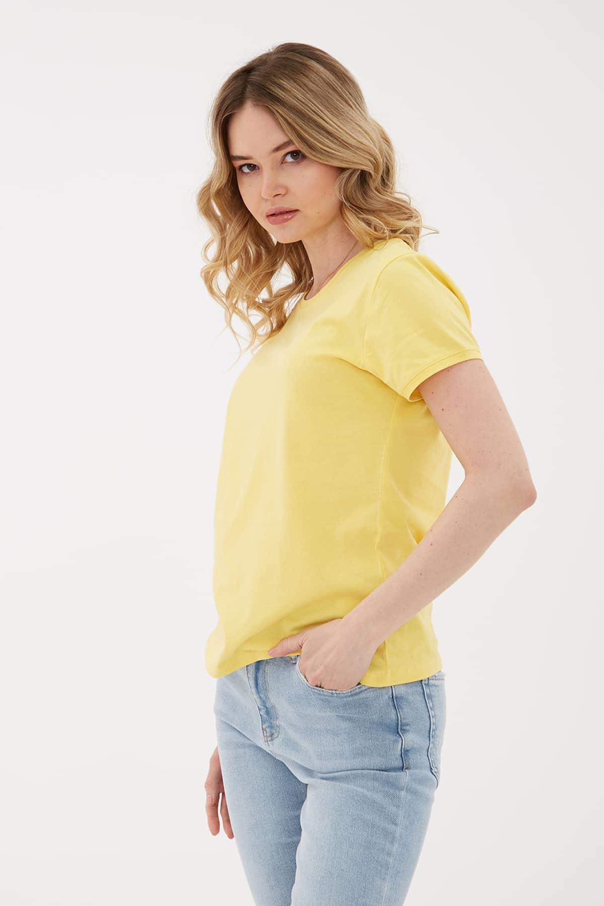 Bisiklet Yaka T-Shirt Sarı / Yellow | Fashionfriends