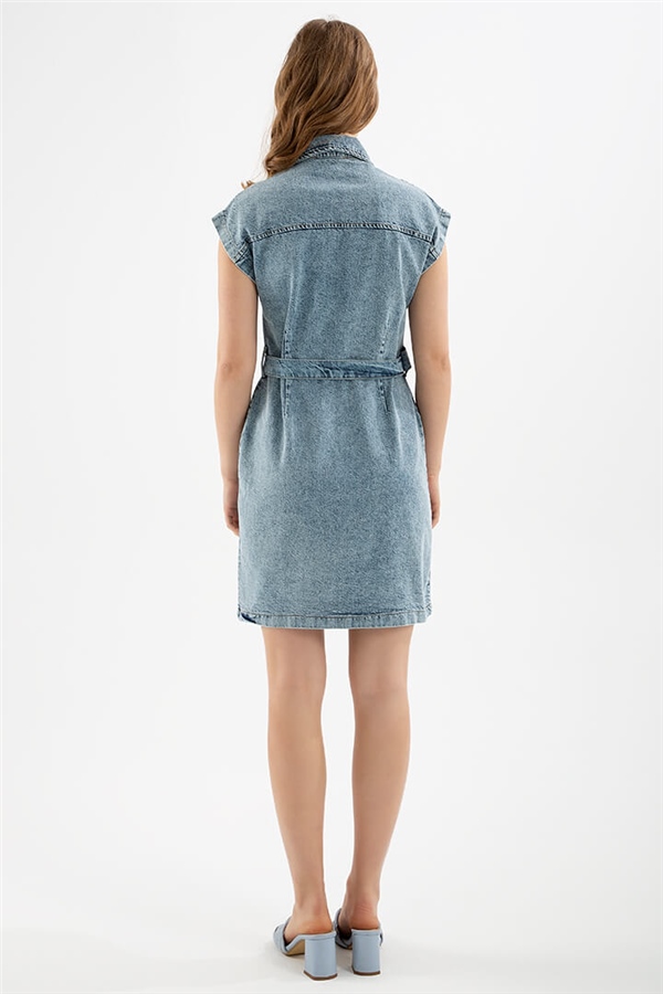 Denim Elbise Mavi