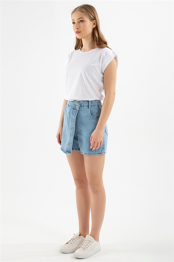 Denim Şort Etek A.Mavi / Light Blue