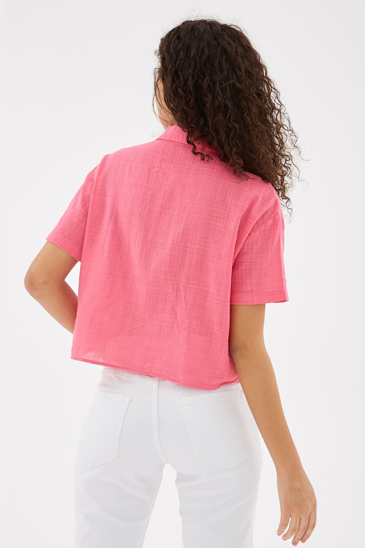 Kısa Kollu Gömlek Pembe / Pink | Fashionfriends