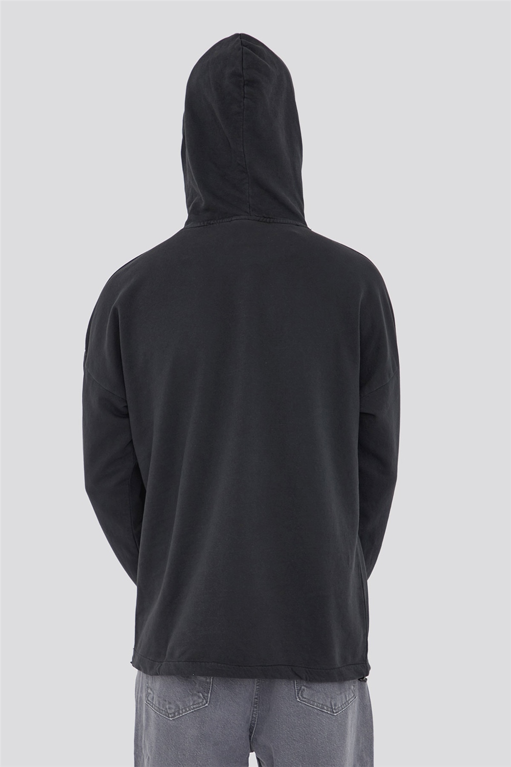 Oversize Kapüşonlu Sweatshirt Siyah