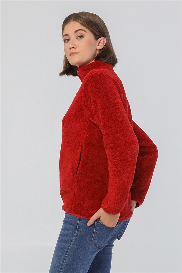 Peluş Sweatshirt Kırmızı