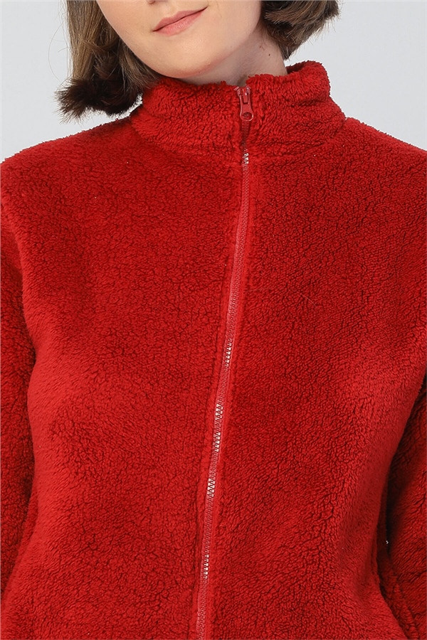 Peluş Sweatshirt Kırmızı