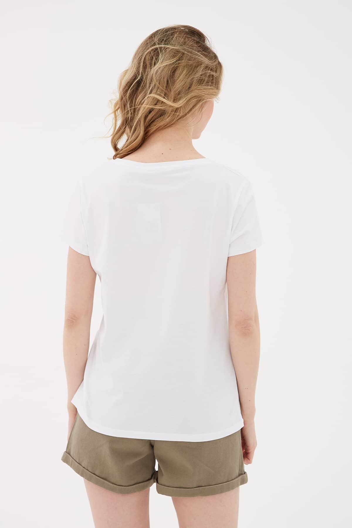 V Yaka T-Shirt Beyaz / White | Markasız