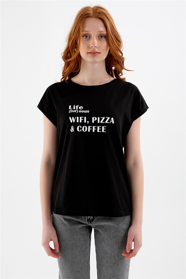 Yarasa Kol T-Shirt Siyah / Black