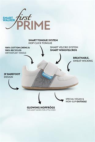 ⁠Smart Walker First Prime Super Mat Havalı Gri Barefoot İlk Adım Bebek Ayakkabı
