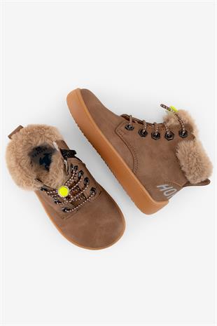 Furry Boots Kahverengi Meşe Barefoot Çocuk Botu