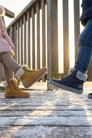 Furry Boots Lacivert Nubuk Barefoot Çocuk Botu