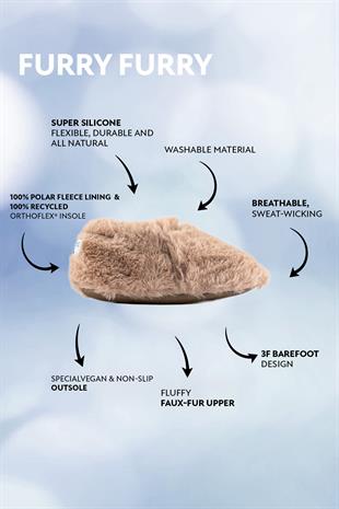 Furry Furry Beige Furry Barefoot Smart Booties