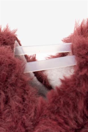 Furry Furry Maroon Furry Barefoot Smart Booties