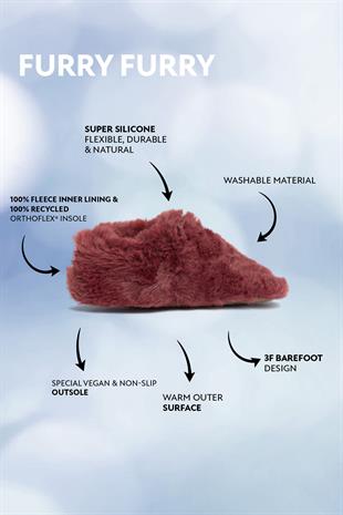 Furry Furry Maroon Furry Barefoot Smart Booties