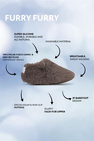 Furry Furry Grey Furry Barefoot Smart Booties