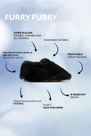 Furry Furry Black Furry Barefoot Smart Booties