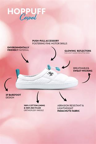 Hoppuff Casual Dinamik Beyaz Barefoot Çocuk Ayakkabı