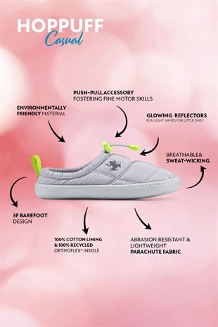 Hoppuff Casual Dinamik Gri Barefoot Çocuk Ayakkabı