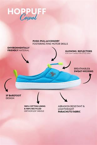 Hoppuff Casual Dinamik Mavi Barefoot Çocuk Ayakkabı