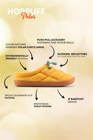 Hoppuff Polar Sarı Barefoot Çocuk Ayakkabı
