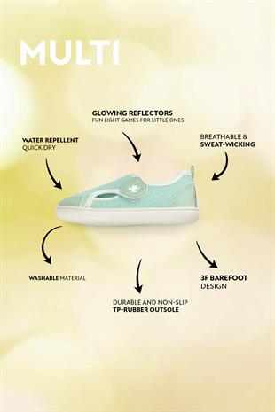 Multi Green Mix Barefoot Kids Shoes