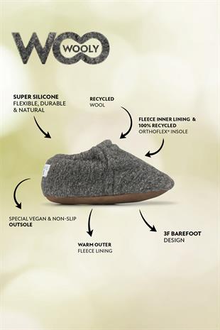 Recycled Woo Wooly Grey Wooly Barefoot Smart Booties