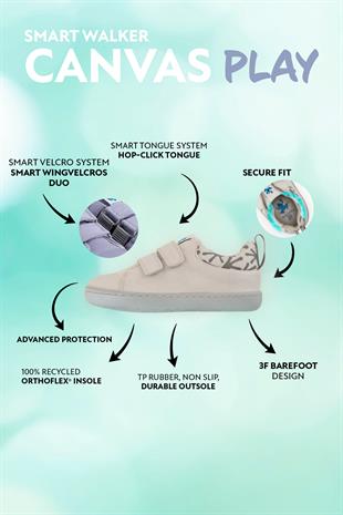 Smart Walker Canvas Play Beyaz Barefoot Çocuk Ayakkabı