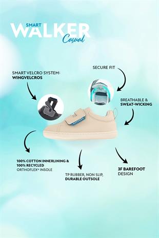 Smart Walker Casual Super Matte Beige Barefoot Kids Shoes