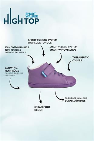 Smart Walker High Top Mor Işık Barefoot Çocuk Bot