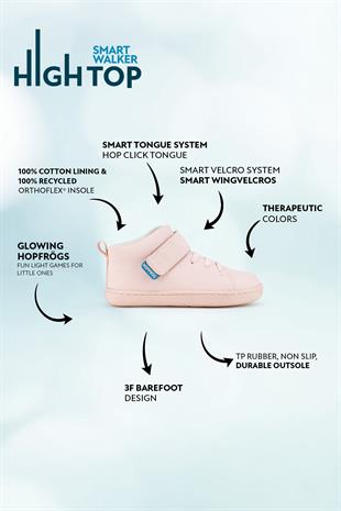 Smart Walker High Top Pembe Işık Barefoot Çocuk Bot