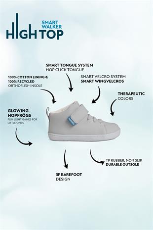 Smart Walker High Top Süper Mat Havalı Gri Barefoot Çocuk Bot