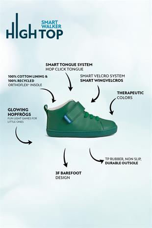 Smart Walker High Top Yeşil Işık Barefoot Çocuk Bot