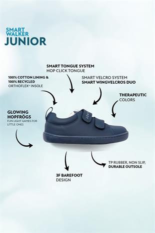 Smart Walker Junior Süper Mat Lacivert Barefoot Çocuk Ayakkabı