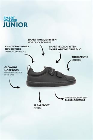 Smart Walker Junior Süper Mat Siyah Barefoot Çocuk Ayakkabı