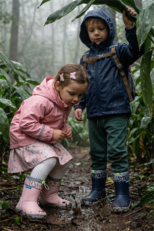 Rain Boots Süper Mat Havalı Gri Suya ve Soğuğa Dayanıklı Barefoot Çocuk Botu