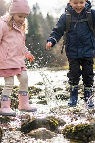 Rain Boots Süper Mat Pembe Suya ve Soğuğa Dayanıklı Barefoot Çocuk Botu