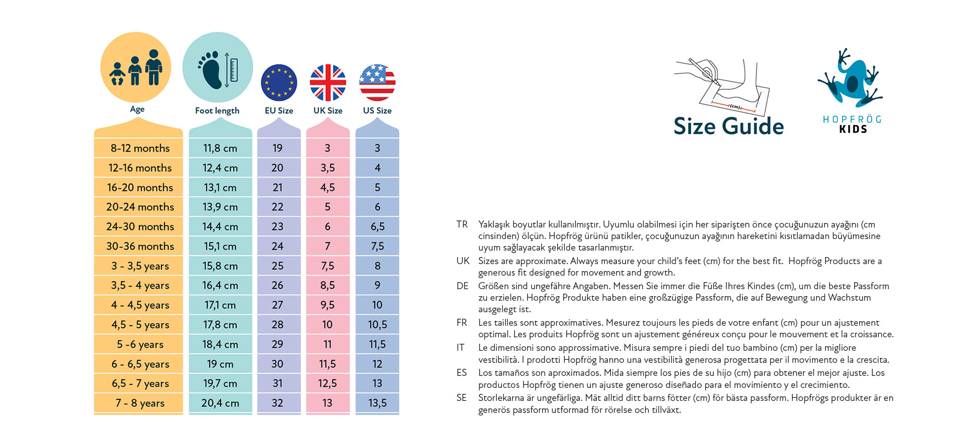 hf sizechart