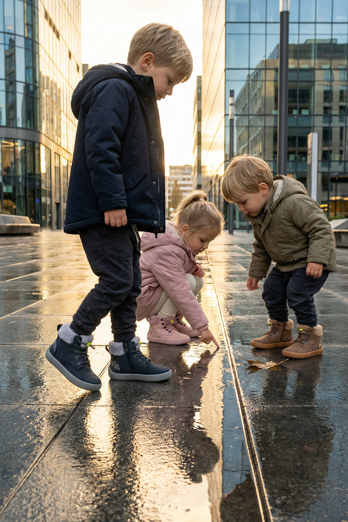 Furry Boots Kahverengi Meşe Barefoot Çocuk Botu - Görsel 6