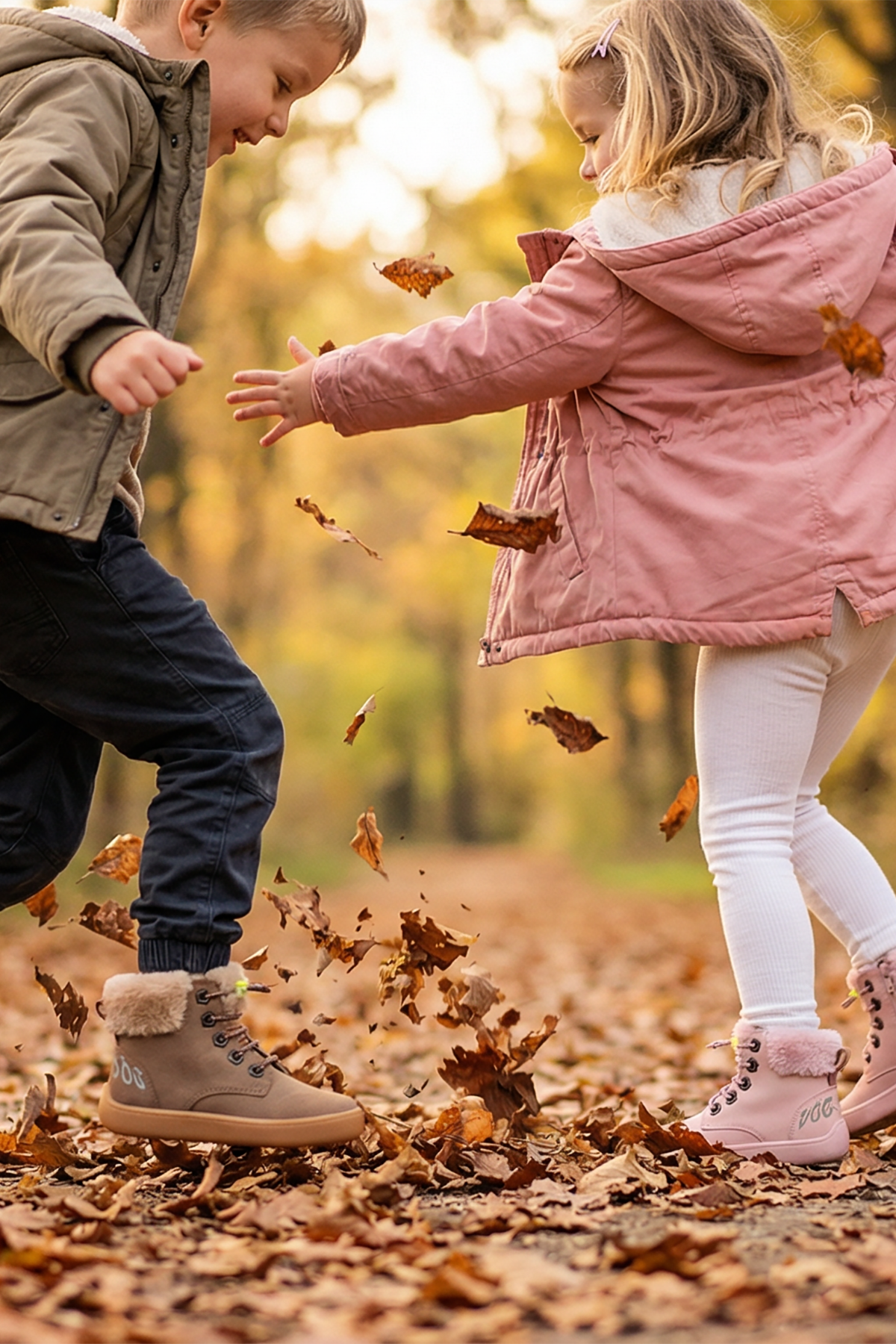 Furry Boots Kahverengi Meşe Barefoot Çocuk Botu - Görsel 5