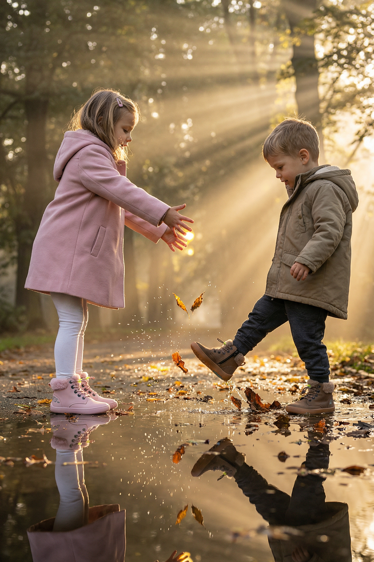 Furry Boots Kahverengi Meşe Barefoot Çocuk Botu - Görsel 10