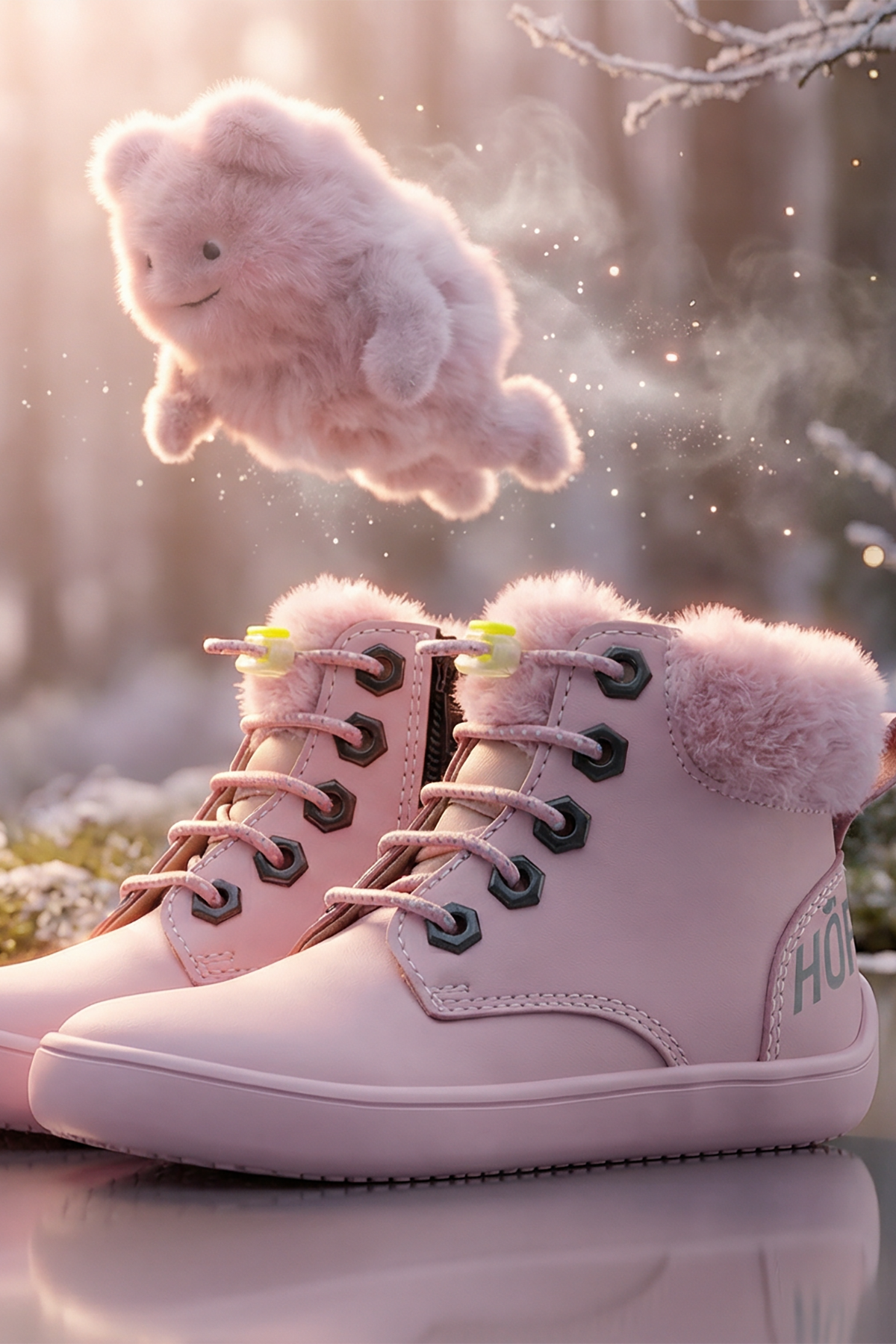 Furry Boots Pembe Lotus Barefoot Çocuk Botu - Görsel 10