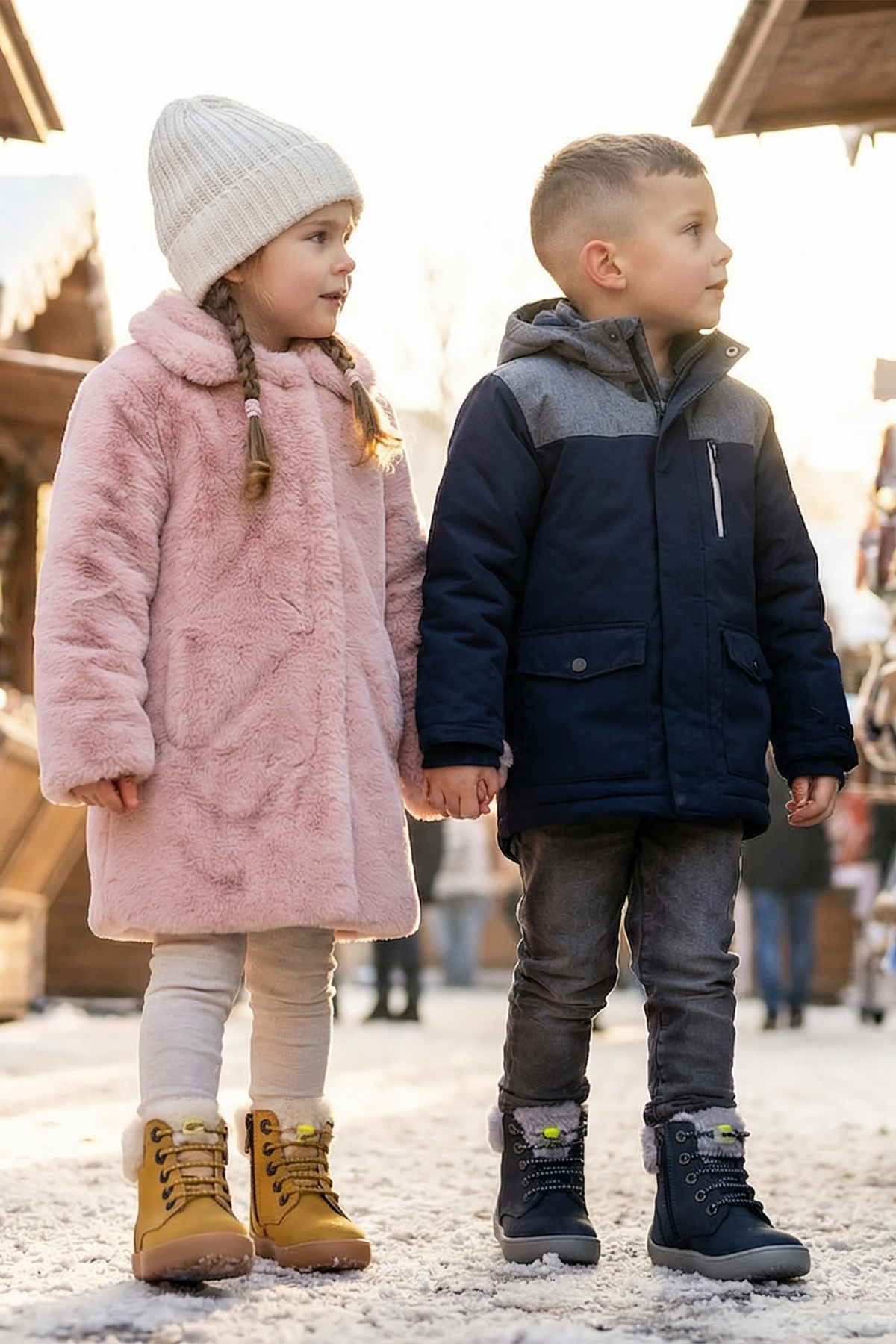 Furry Boots Sarı Nubuk Barefoot Çocuk Botu - Görsel 10