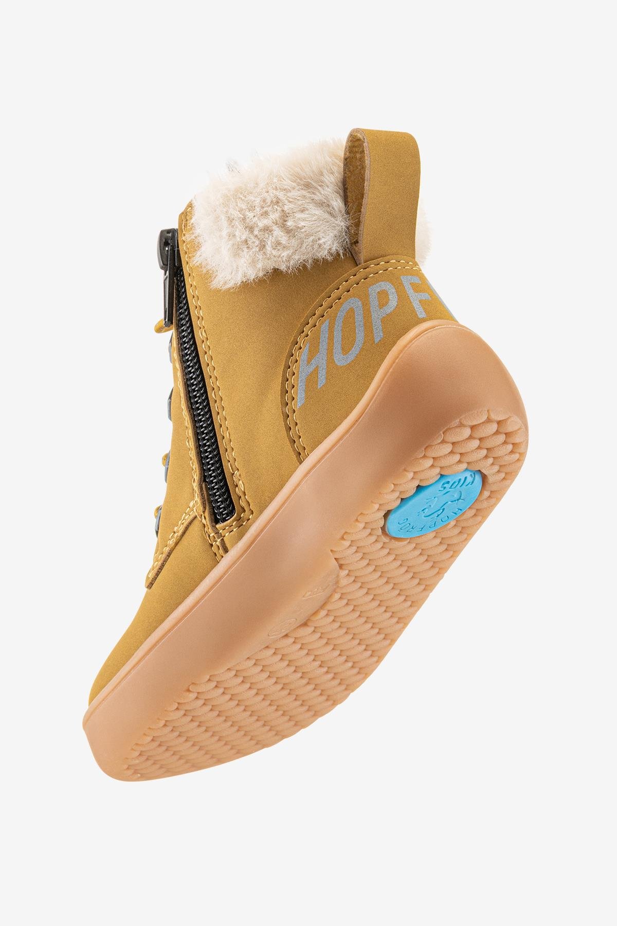 Furry Boots Sarı Nubuk Barefoot Çocuk Botu - Görsel 9