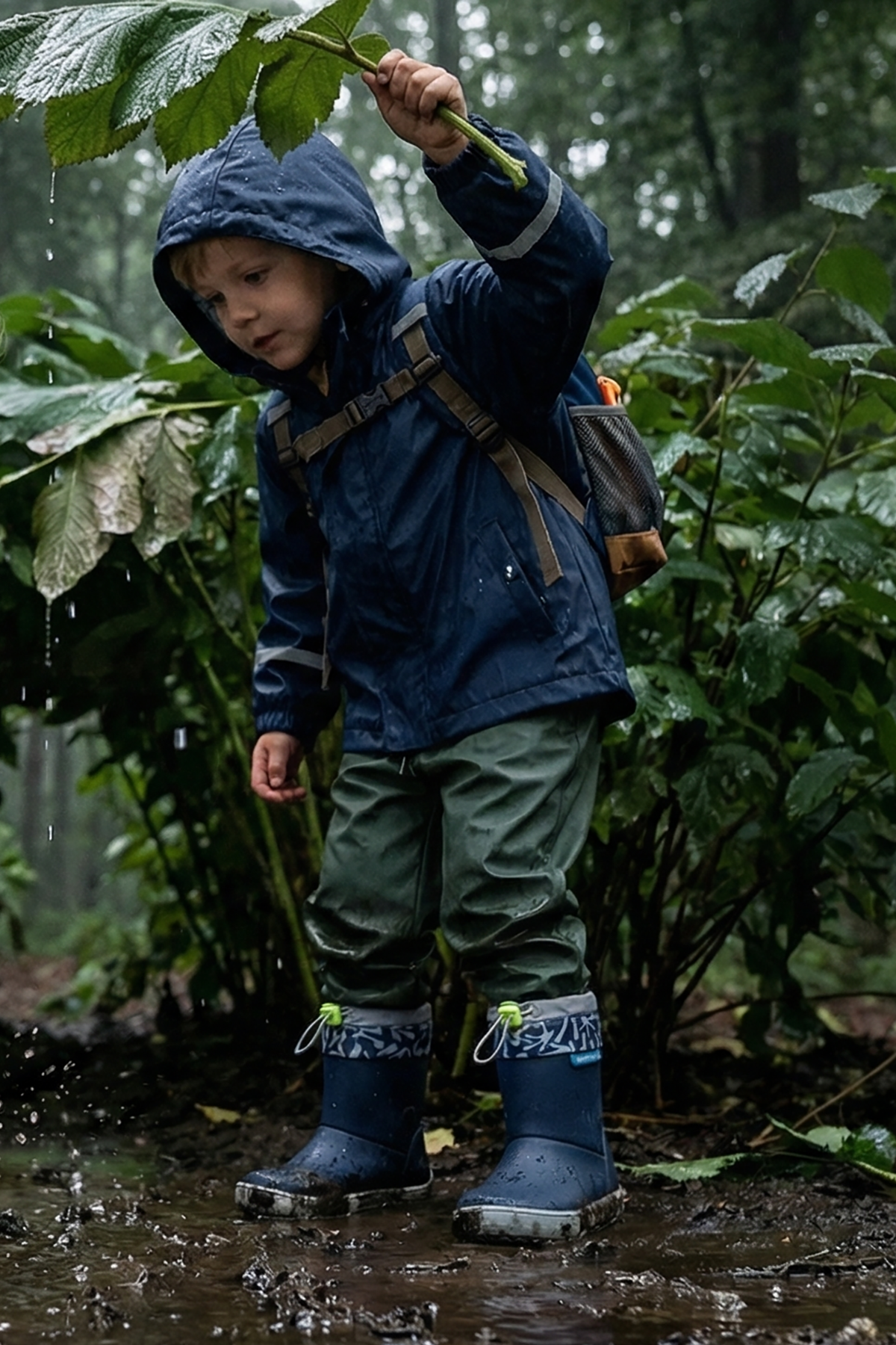 Rain Boots Süper Mat Lacivert Suya ve Soğuğa Dayanıklı Barefoot Çocuk Botu - Görsel 7