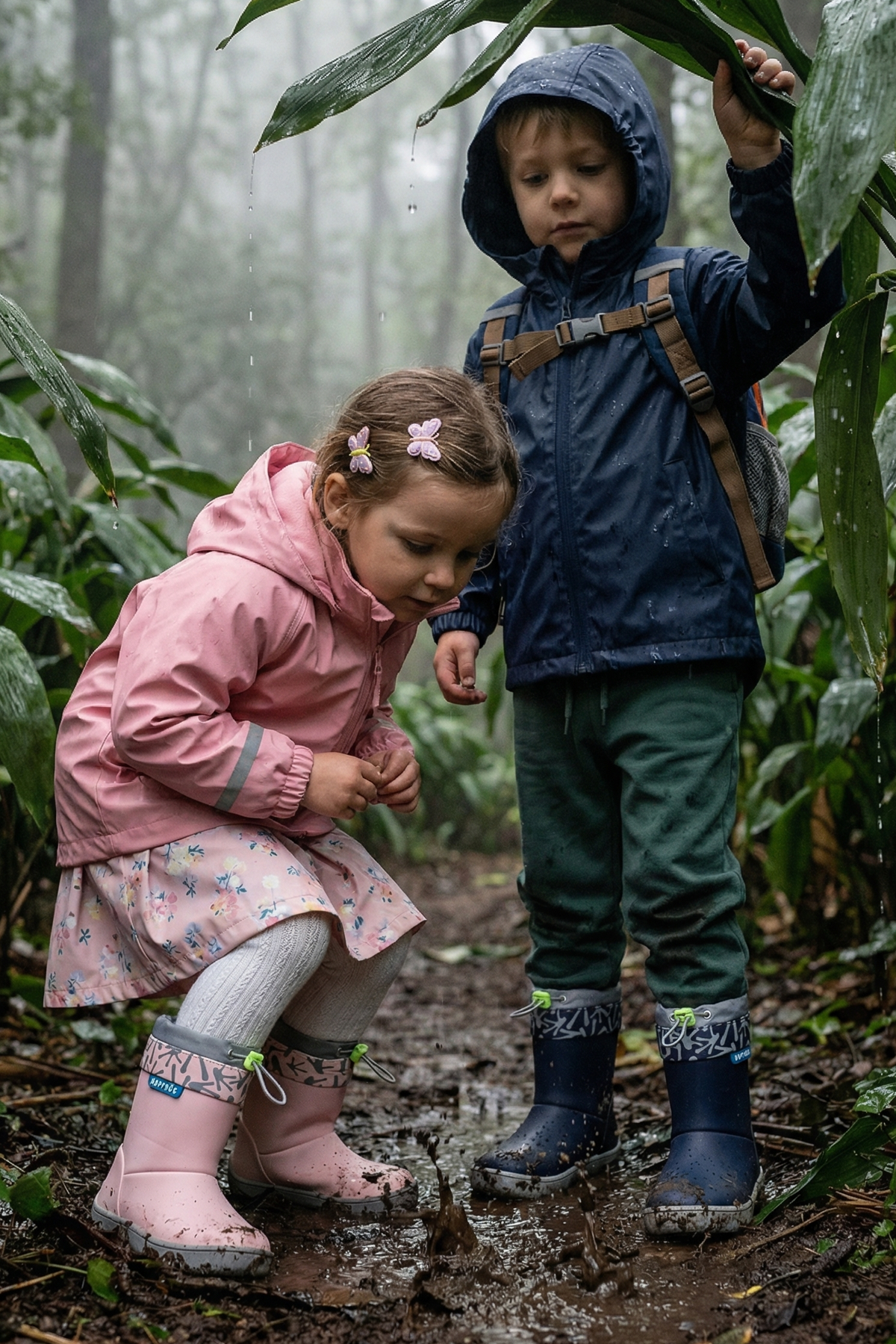 Rain Boots Süper Mat Pembe Suya ve Soğuğa Dayanıklı Barefoot Çocuk Botu - Görsel 7