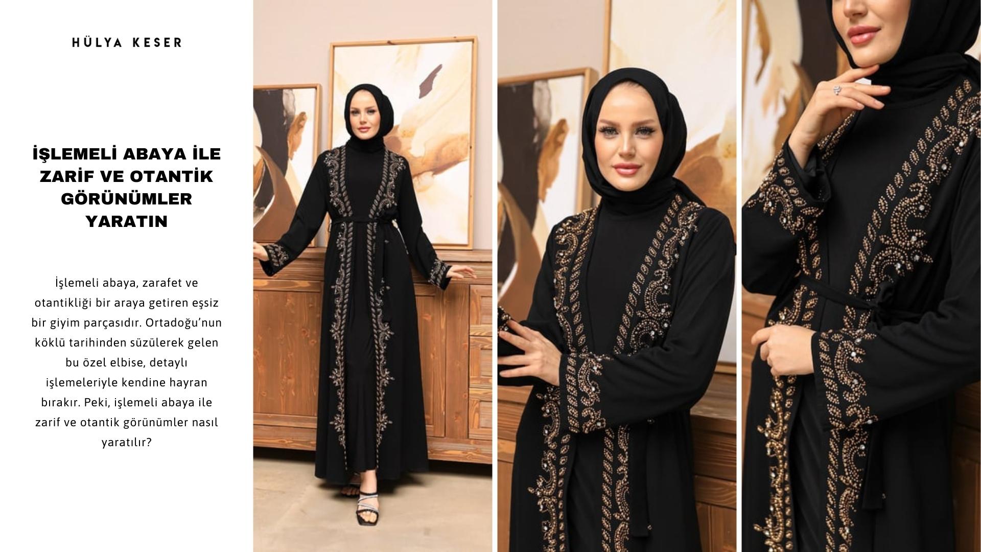 işlemeli abaya
