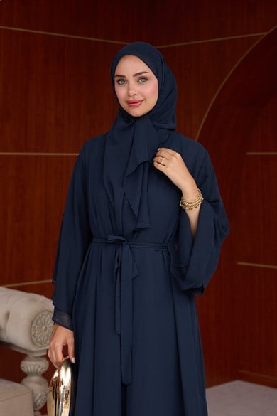 3lü Eslem Tasarım Abaya Takım ( Abaya-Şal-İçlik ) - Lacivert