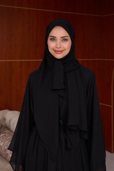 3lü Eslem Tasarım Abaya Takım ( Abaya-Şal-İçlik ) - Siyah