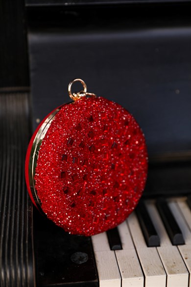 Halka Evening Dress Bag - Claret Red