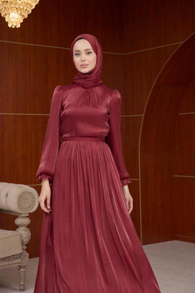 Açelya Işıltı Abiye - Bordo