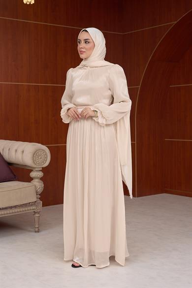 Açelya Işıltı Abiye - Ekru