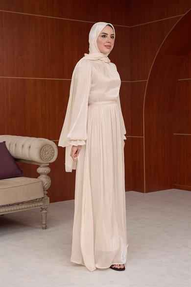 Açelya Işıltı Abiye - Ekru